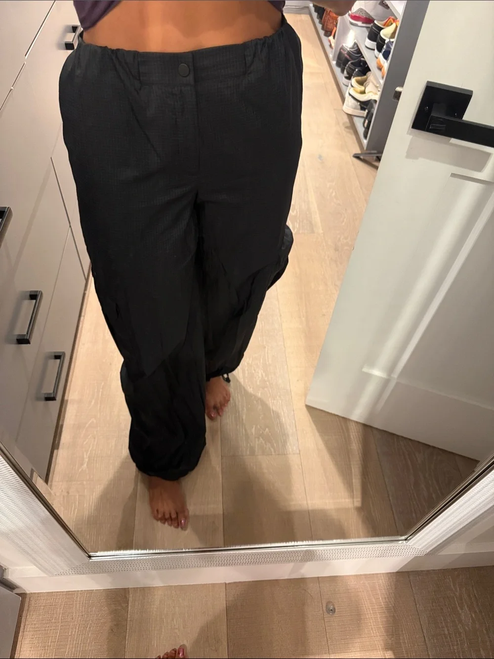 ALO sheer game time Yoga Black Wide-Leg Cargo Pants